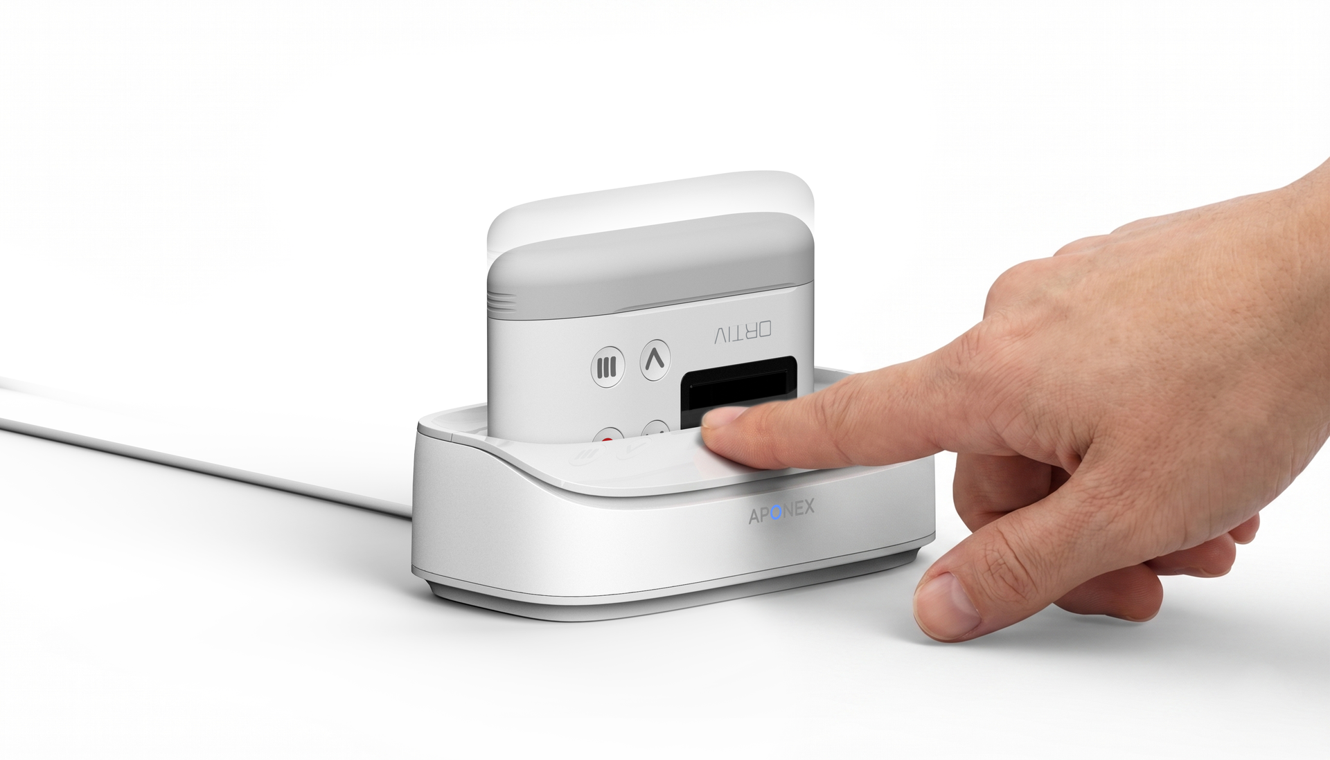 Aponex device docked at the bedside